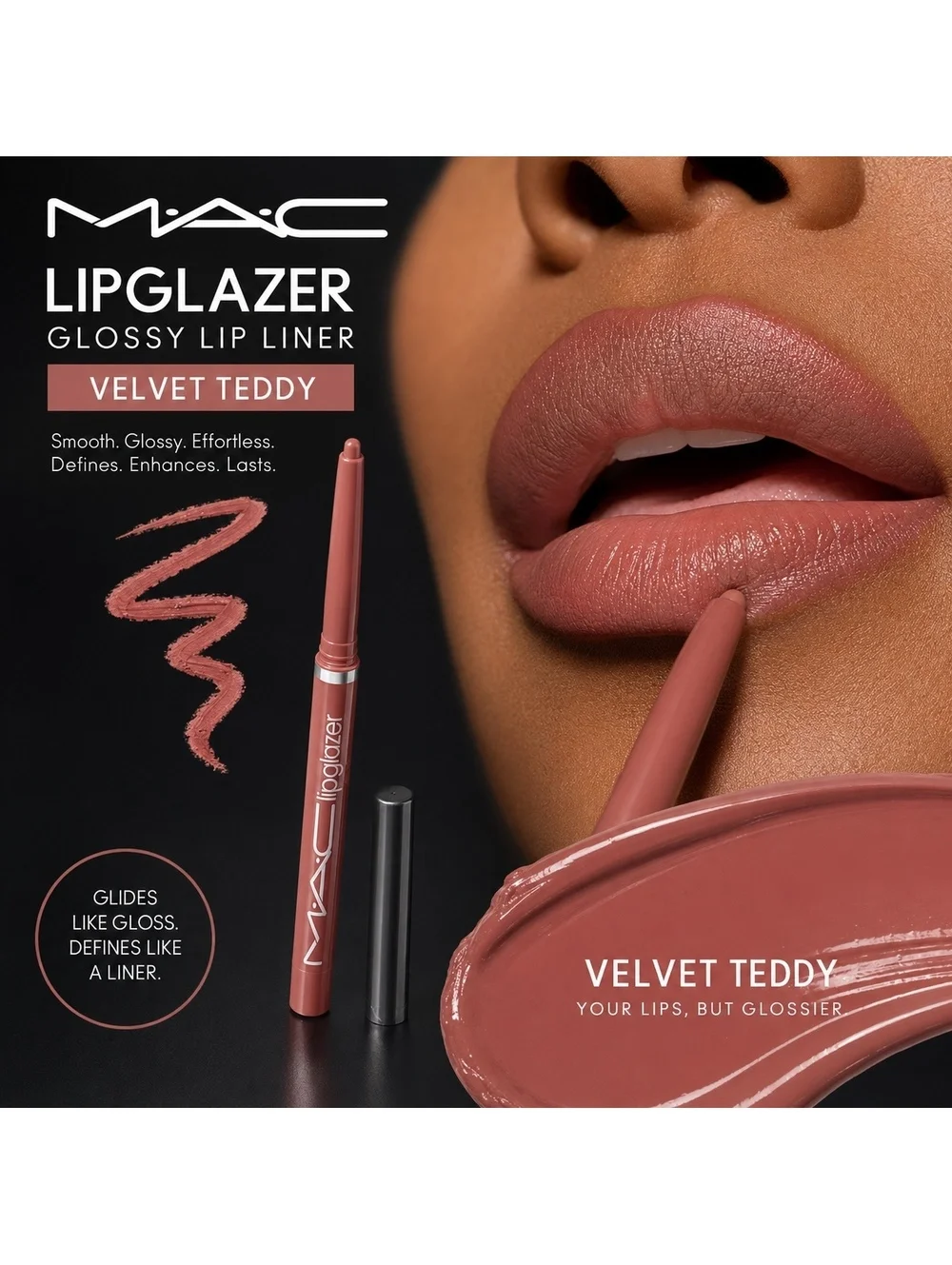 MAC Lipglazer Glossy Liner Velvet Teddy | NEW IN BOX